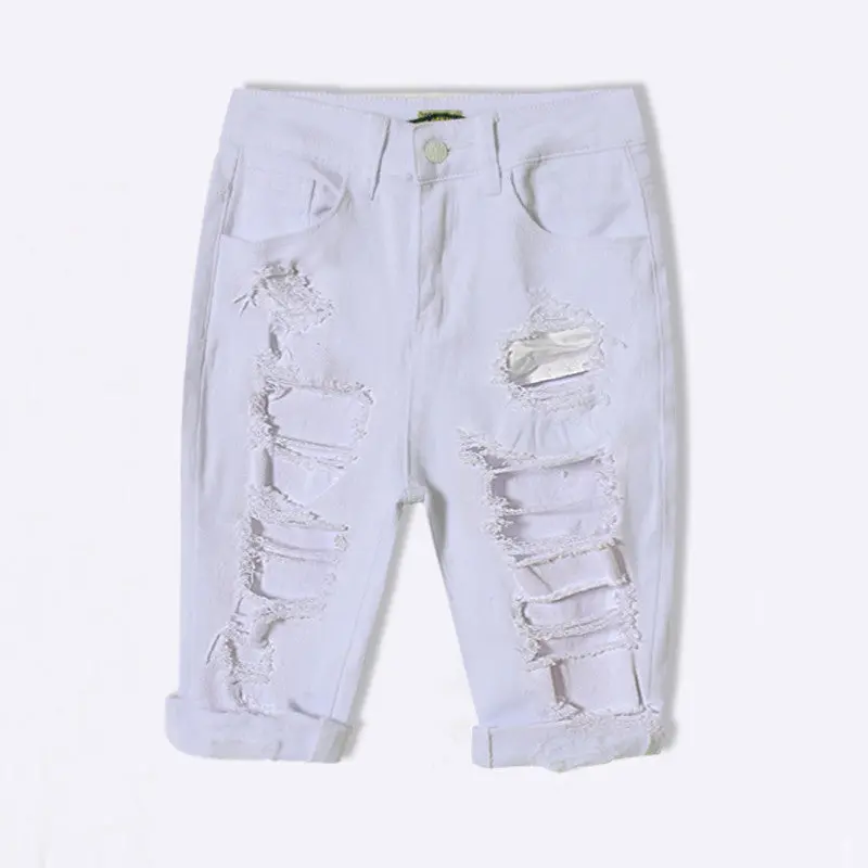 White Shorts Women High Waist Shorts Ripped Short Jeans Woman Denim Shorts Pantalones Cortos Mujer 6