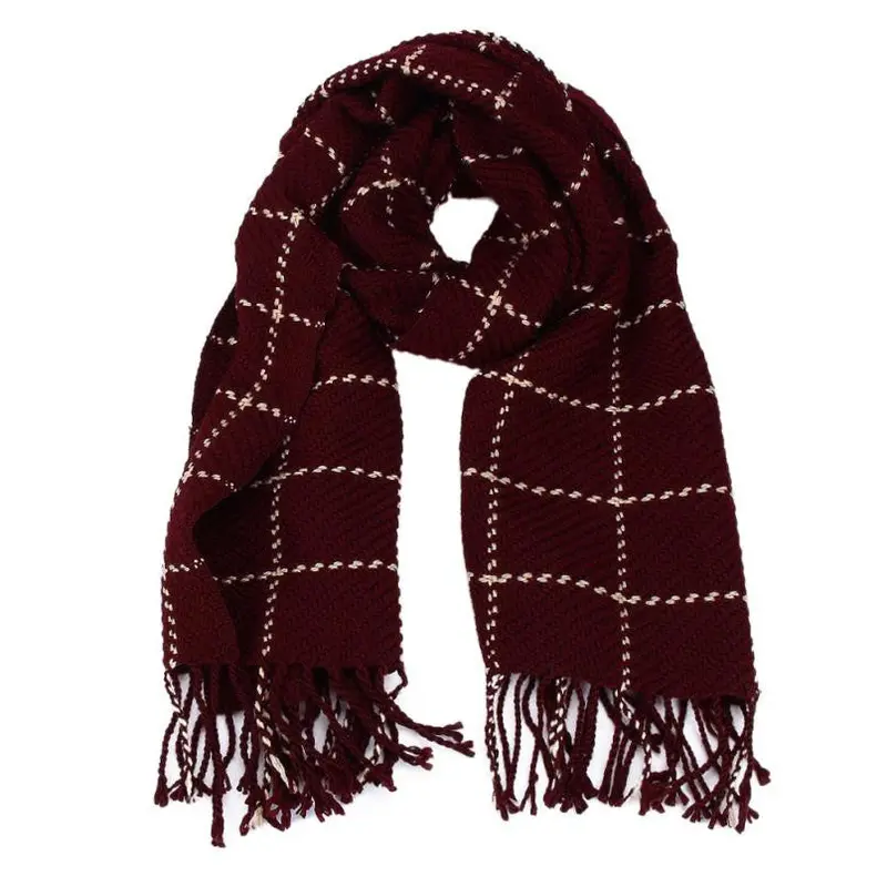 Wide Tassel Big Pashmina Fashion Plaid Cashmere Women Long Scarf Women Soft Wrap Shawl 4