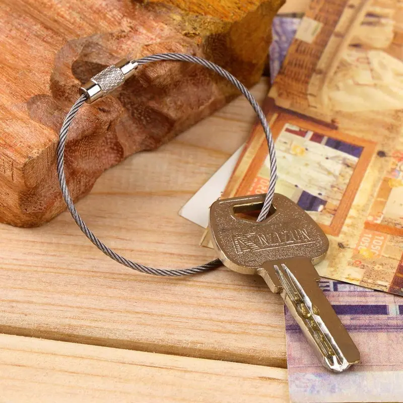 Wire Key Chain Stainless Steel Wire Keychain Cable Key Ring Holder Keyring For Outdoor Hiking Camping Sports 1