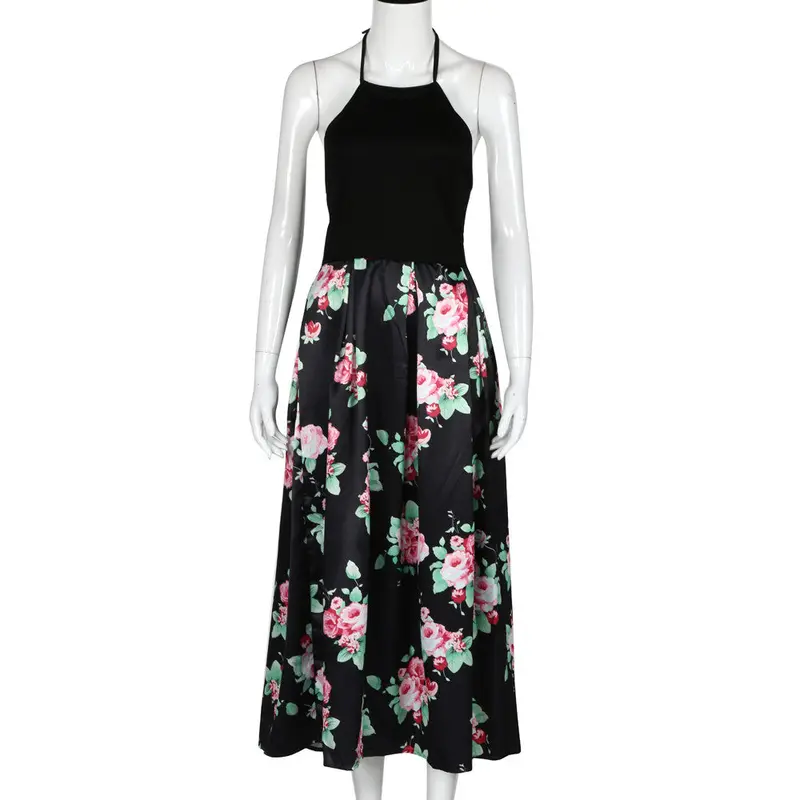 Woman Dress Dresses Party Vestidos Plus Size Ladies Sexy Women Floral Printed Sleeveless Beach Maxi Dress 3