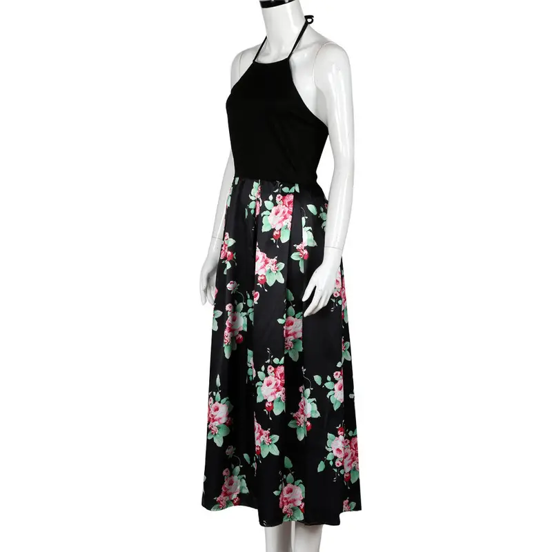 Woman Dress Dresses Party Vestidos Plus Size Ladies Sexy Women Floral Printed Sleeveless Beach Maxi Dress 4