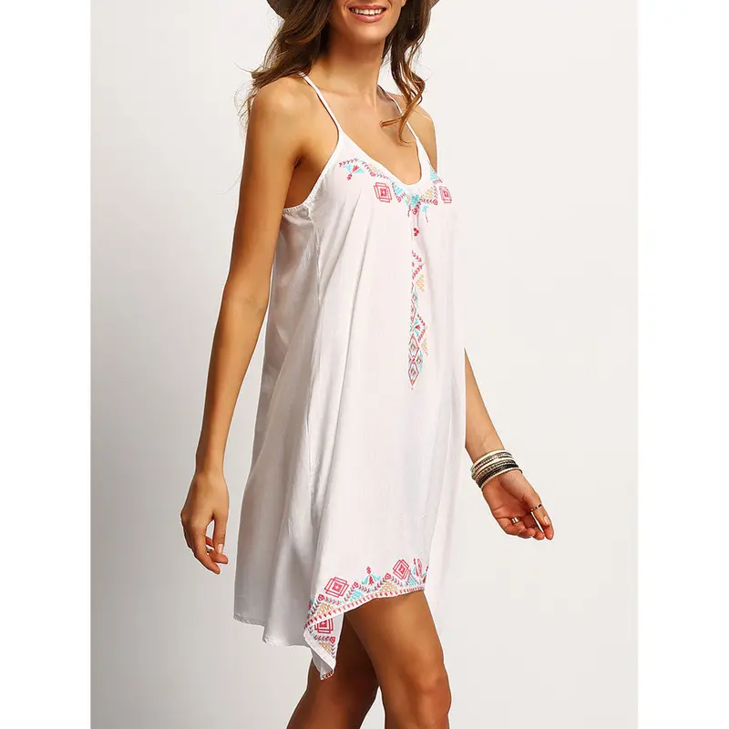 Woman Dress Round Neck Sleeveless Womens Casual Clothing Print Backless Ladies Dresses Sundress 2