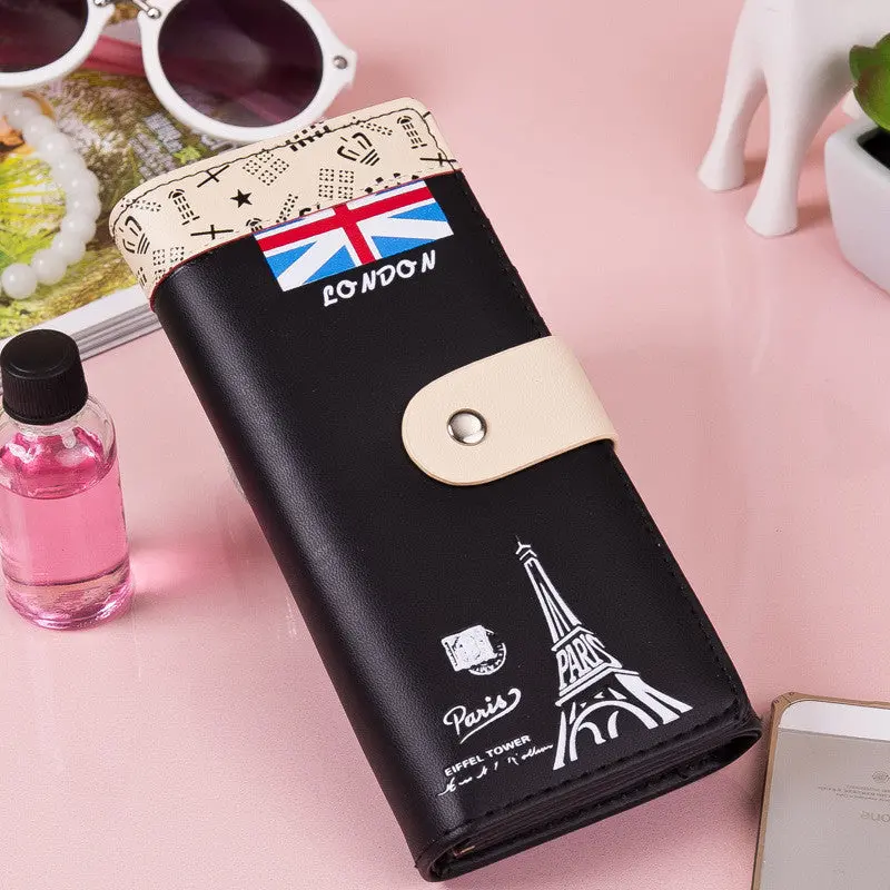 Woman Man Money Clip Purse Clutch Button Wallet Bag 1
