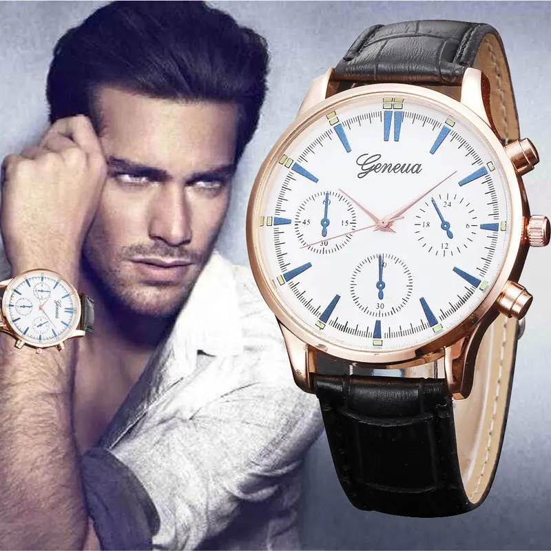 Woman Mens Retro Design Leather Band Analog Alloy Quartz Watch Casual Relogio Masculino Watch Feida 1