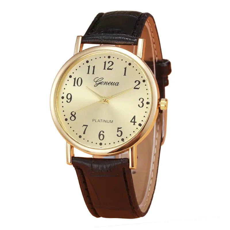 Woman Mens Retro Design Leather Band Military Quartz Wrist Watch Relogio Feminino Casual Simple Style Montre 1