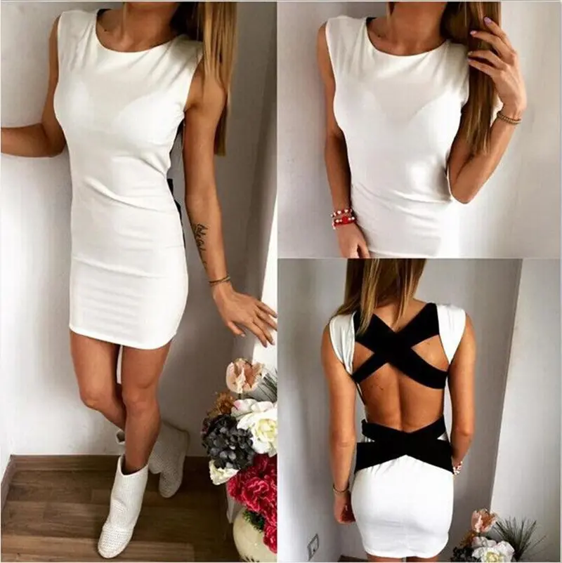 Women Backless Black White Bandage Bodycon Dress Mini Dress Vestidos Women Sexy Bandage Dresses Vestidos Gv208 5