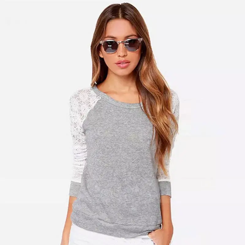 Women Backless Long Sleeve Embroidery Lace Crochet Shirt Plus Size Top Blouse Forward S-Xxl 1