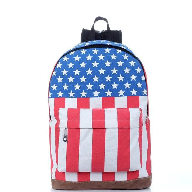 Women Backpack Canvas Striped Uk British Flag Printing For Girls Satchel Students School Backpack 1