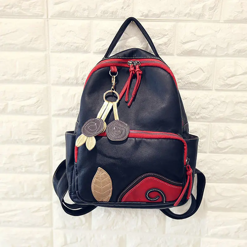 Women Backpack Embroidered Leather Students School Backpacks For Girl Mochila Mujeres Travel Bag Backpack Satchel Bags 2