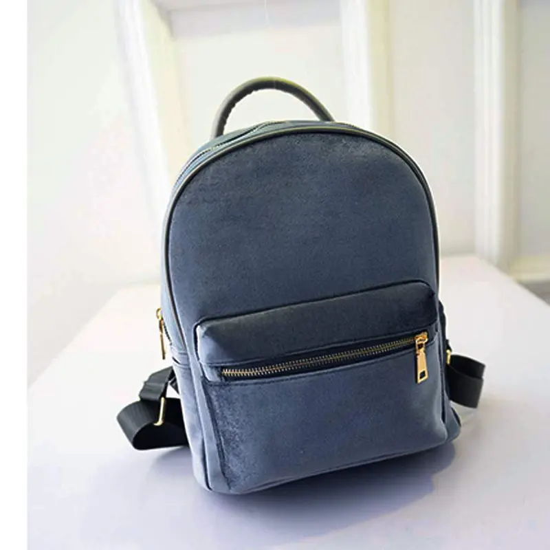 Women Backpack Mochila School Bags Gold Velvet Small Rucksack Shoulder Bag For Teenagers Girls Backpacks 2