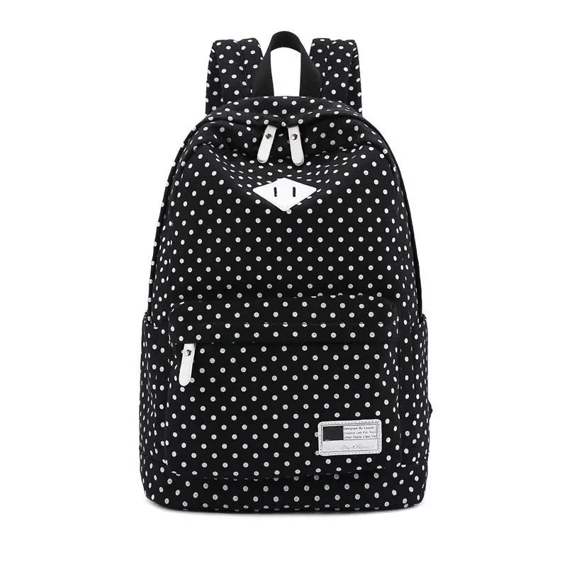 Women Backpack Polka Dot Canvas Printing Backpack For Girls School Backpacks Mochila Mujeres Backpacks Travel Rucksacks 1
