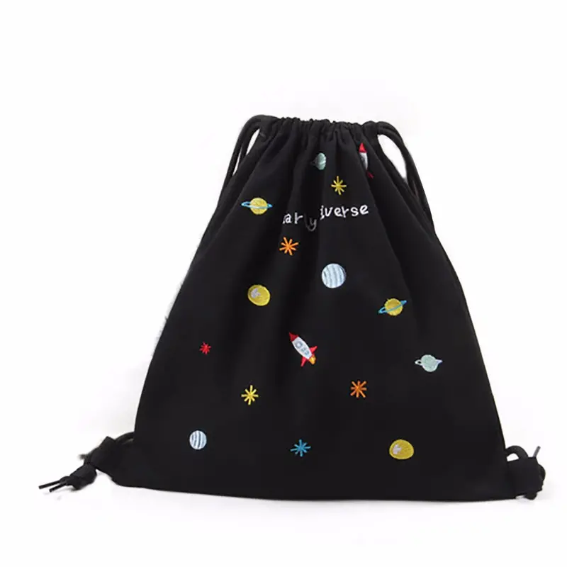 Women Backpack Printing Beam Port Drawstring Backpack For Girl Student School Canvas Backpacks Girls Bag 1