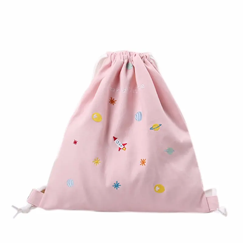 Women Backpack Printing Beam Port Drawstring Backpack For Girl Student School Canvas Backpacks Girls Bag 3