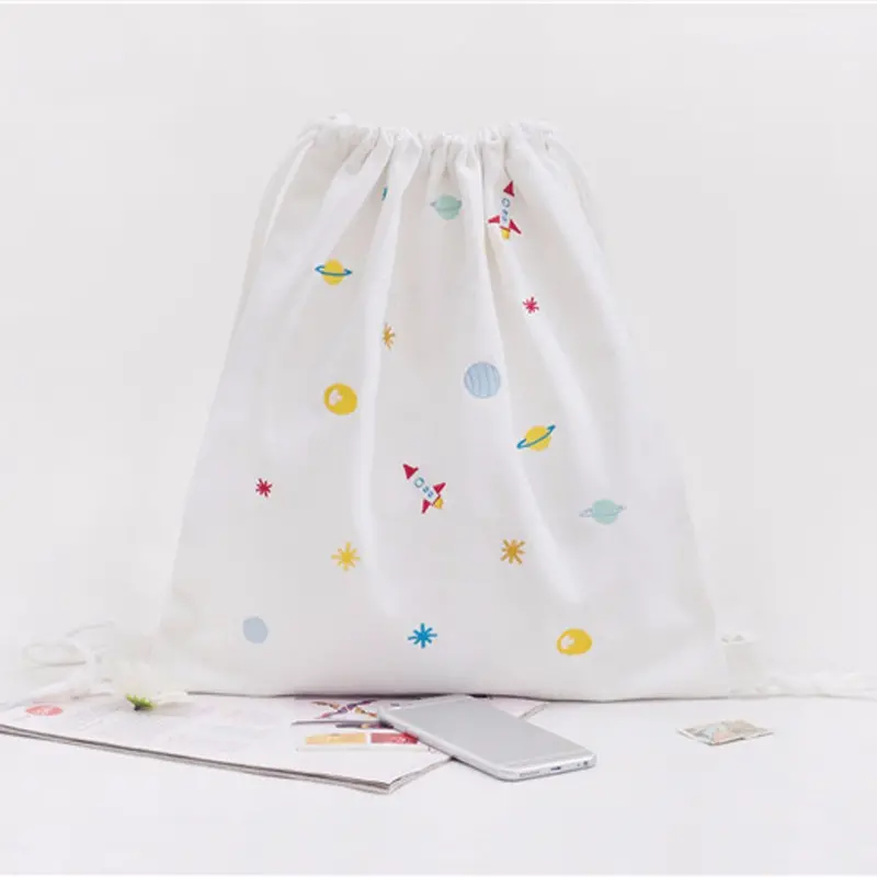 Women Backpack Printing Beam Port Drawstring Backpack For Girl Student School Canvas Backpacks Girls Bag 4