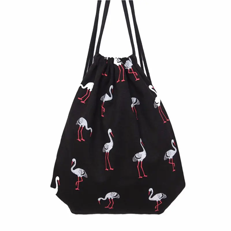 Women Backpack Printing Canvas Cat Backpack For Girls Drawstring Beam Port Backpack Shopping Bag Travel Bags 1