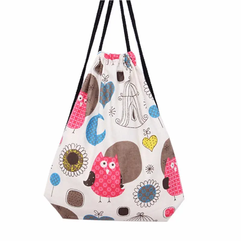 Women Backpack Printing Owl Cat Backpack For Girls Drawstring Beam Port Backpack Shopping Bag Travel Bag 2