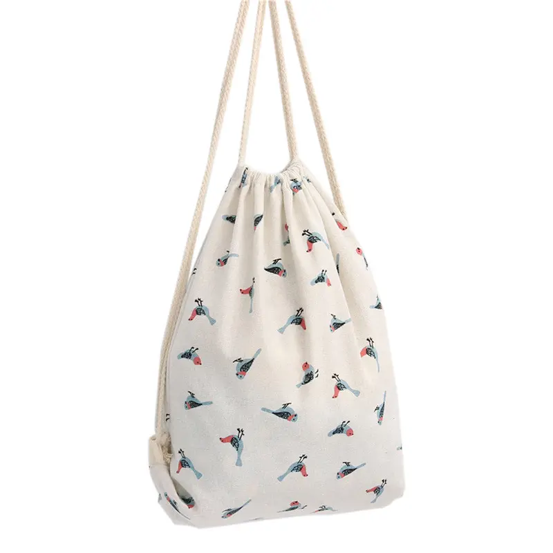 Women Backpack Printing Sparrow Cat Backpack For Girls Drawstring Beam Port Backpack Shopping Bag Travel Bag 1