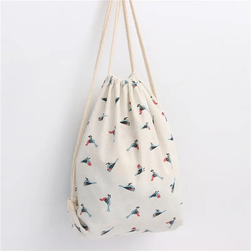 Women Backpack Printing Sparrow Cat Backpack For Girls Drawstring Beam Port Backpack Shopping Bag Travel Bag 2