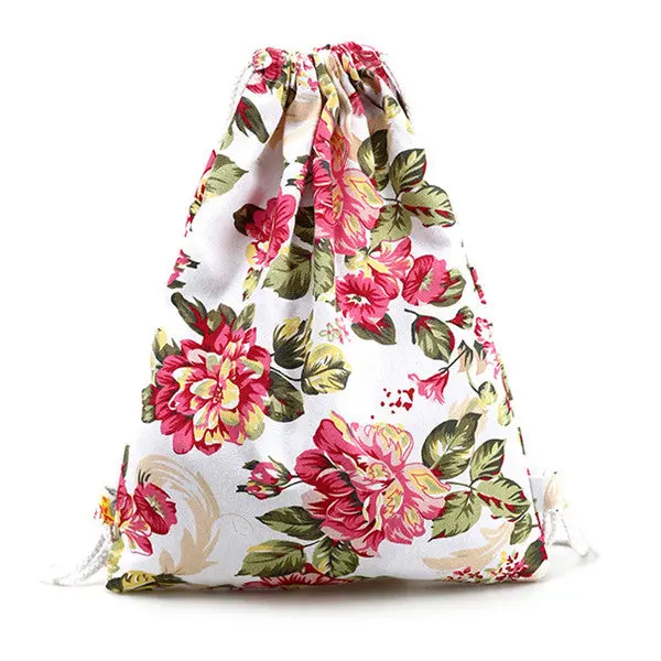 Women Backpack Striped Printing Canvas Cat Backpack For Girls Drawstring School Femmes Mulheres Bag 2
