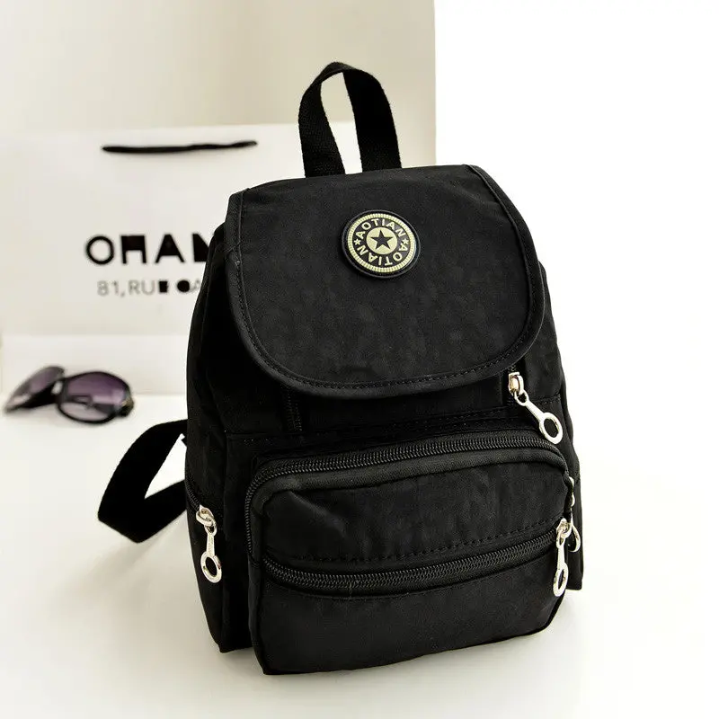 Women Backpacks Women's Canvas School Bag Solid Color Backpacks Mochila Rucksack School Book Bag 2