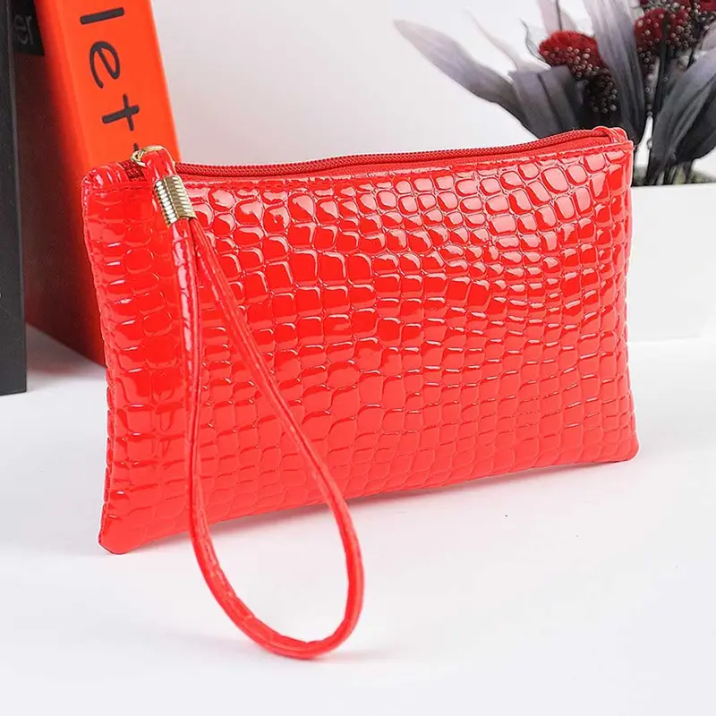 Women Bag Crocodile Pu Leather Clutch Hbag Coin Wallet Purse Bag 5