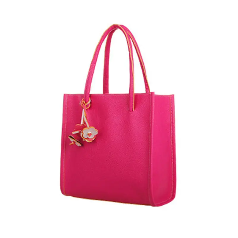 Women Bag Elegant Girls Shoulder Bags Leather 9 Cy Color Flowers Beach Tote Shopping Bag Hbags Women Famous S 2