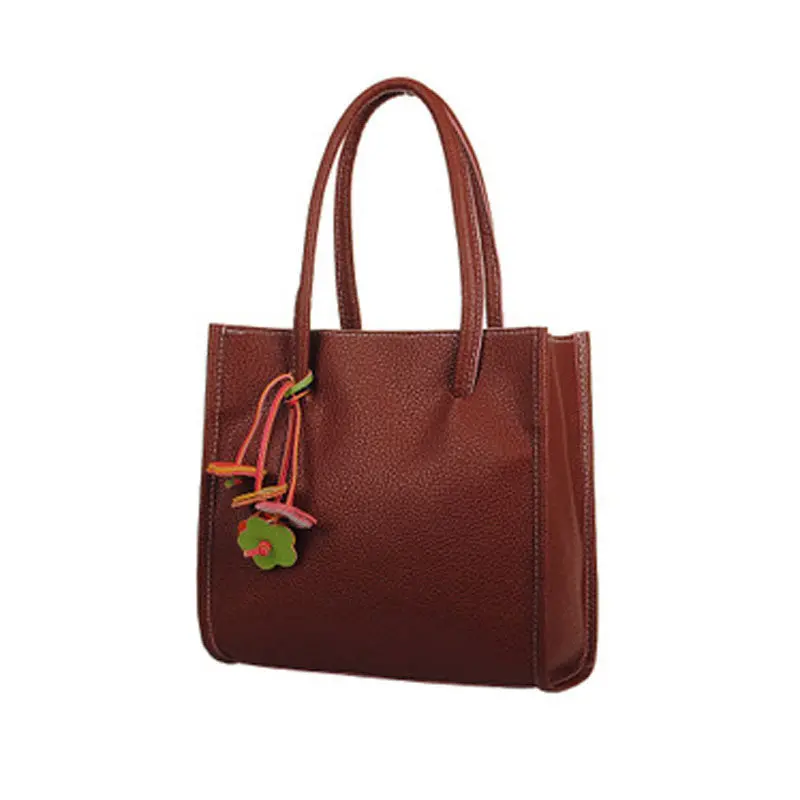 Women Bag Elegant Girls Shoulder Bags Leather 9 Cy Color Flowers Beach Tote Shopping Bag Hbags Women Famous S 6