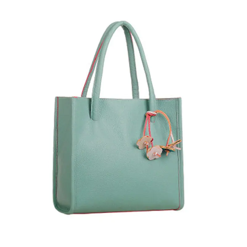 Women Bag Elegant Girls Shoulder Bags Leather 9 Cy Color Flowers Beach Tote Shopping Bag Hbags Women Famous S 8