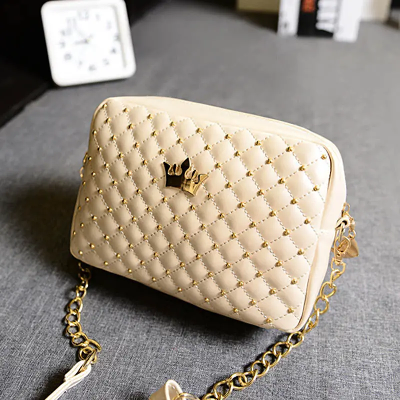 Women Bag Fashion Women Messenger Bags Rivet Chain Shoulder Bag Pu Leather Crossbody 2