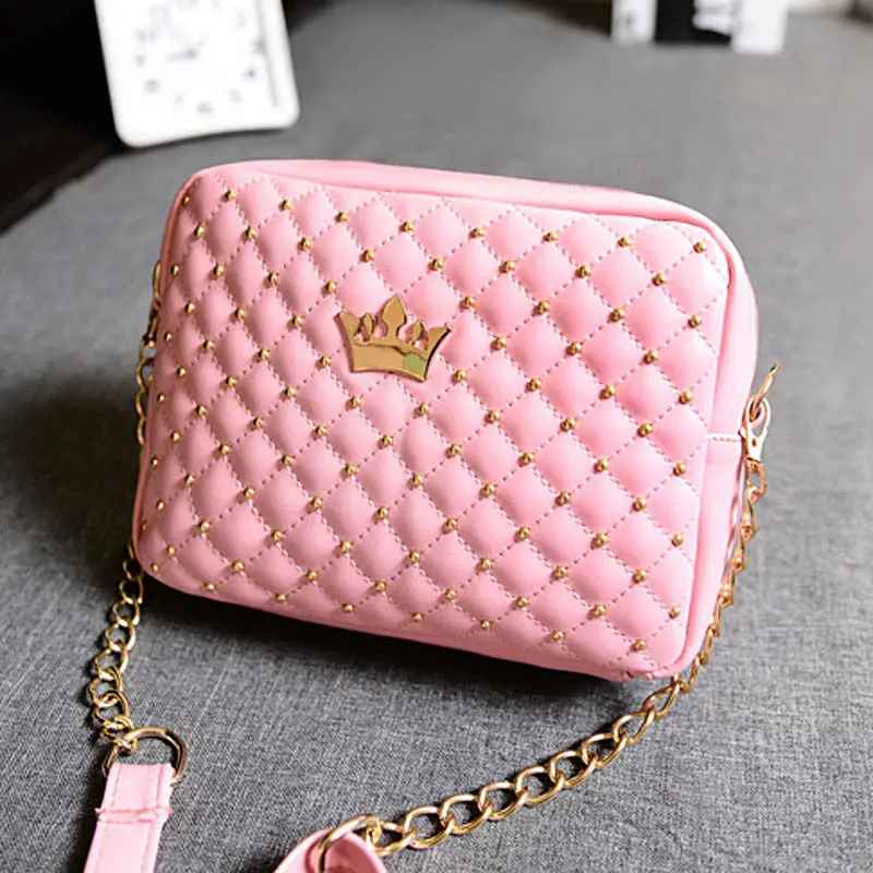 Women Bag Fashion Women Messenger Bags Rivet Chain Shoulder Bag Pu Leather Crossbody 3
