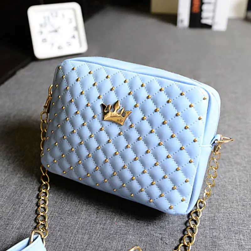 Women Bag Fashion Women Messenger Bags Rivet Chain Shoulder Bag Pu Leather Crossbody 4