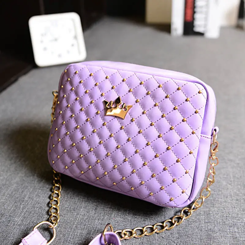 Women Bag Fashion Women Messenger Bags Rivet Chain Shoulder Bag Pu Leather Crossbody 5