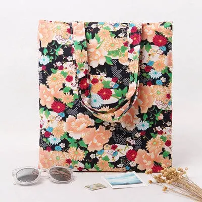 Women Bag Floral Printing Women's Handbag Preppy Style Handbag Casual Canvas Bag Student Bags Borse 1