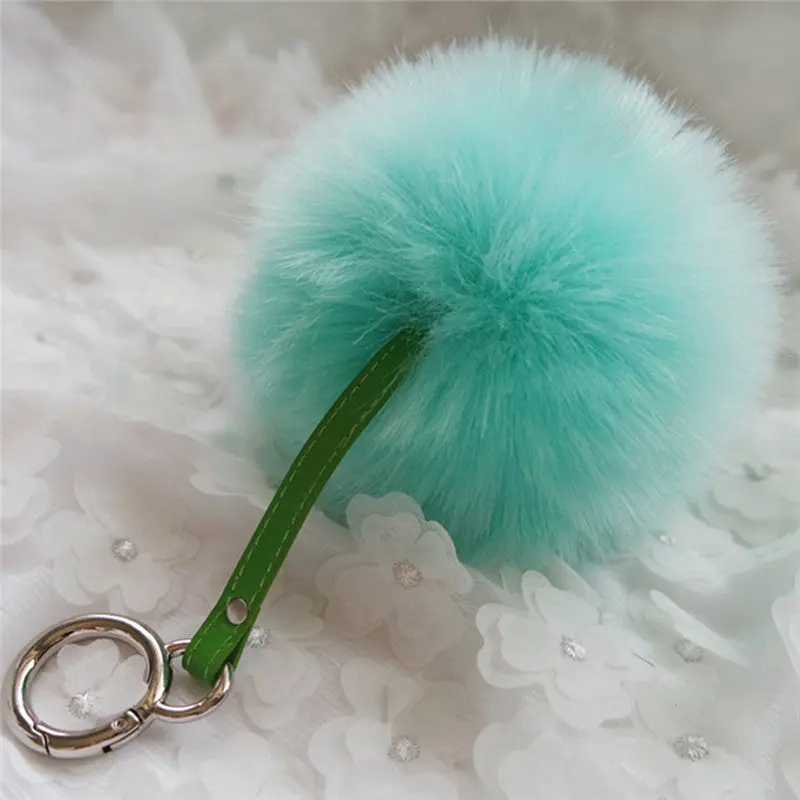 Women Bag Fur Keychain Chaveiro Plush Car Key Chain Pendant Llaveros Sleutelhanger Fur Pom Pom Keychain Feida 3