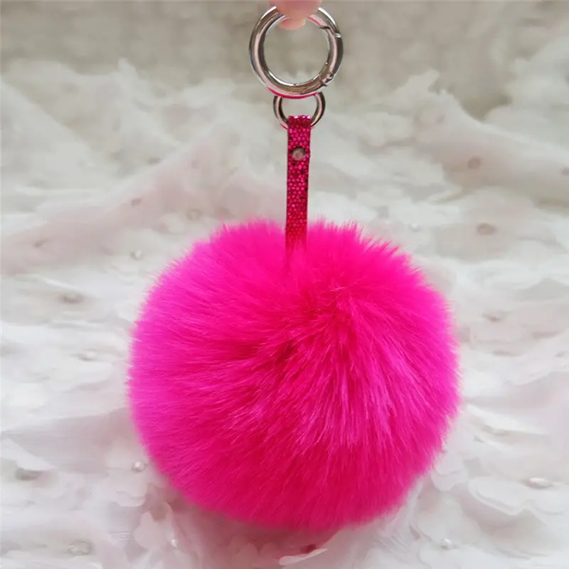 Women Bag Fur Keychain Chaveiro Plush Car Key Chain Pendant Llaveros Sleutelhanger Fur Pom Pom Keychain Feida 4