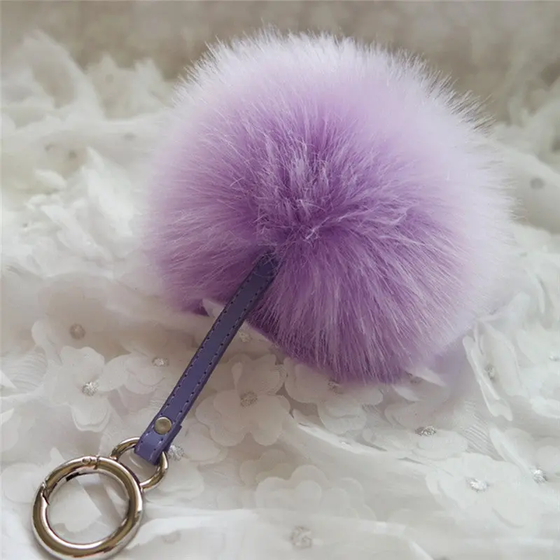Women Bag Fur Keychain Chaveiro Plush Car Key Chain Pendant Llaveros Sleutelhanger Fur Pom Pom Keychain Feida 7
