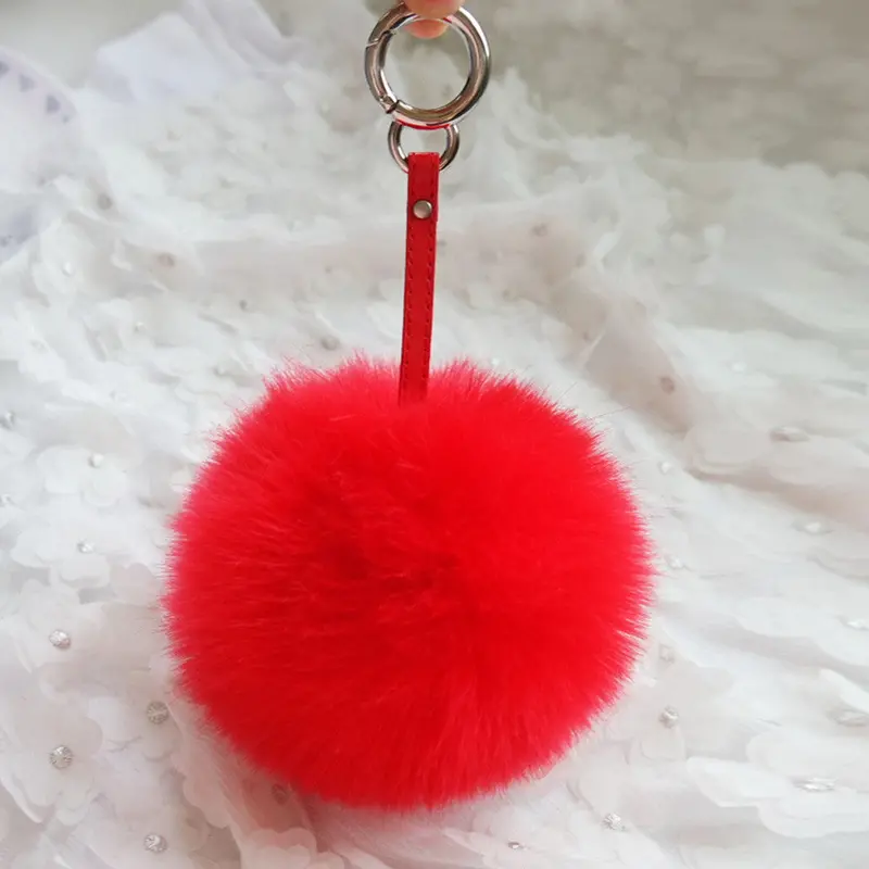 Women Bag Fur Keychain Chaveiro Plush Car Key Chain Pendant Llaveros Sleutelhanger Fur Pom Pom Keychain Feida 8