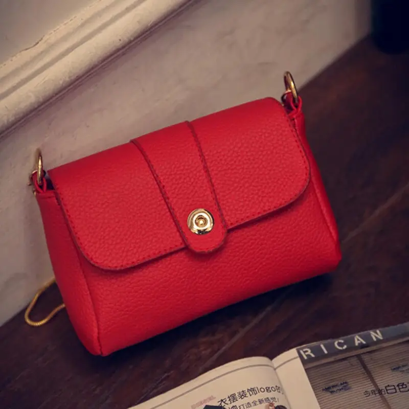Women Bag Handbags Pu Leather Chain Bolsos Femenina Cross Body Single Shoulder Phone Coin Bag 4