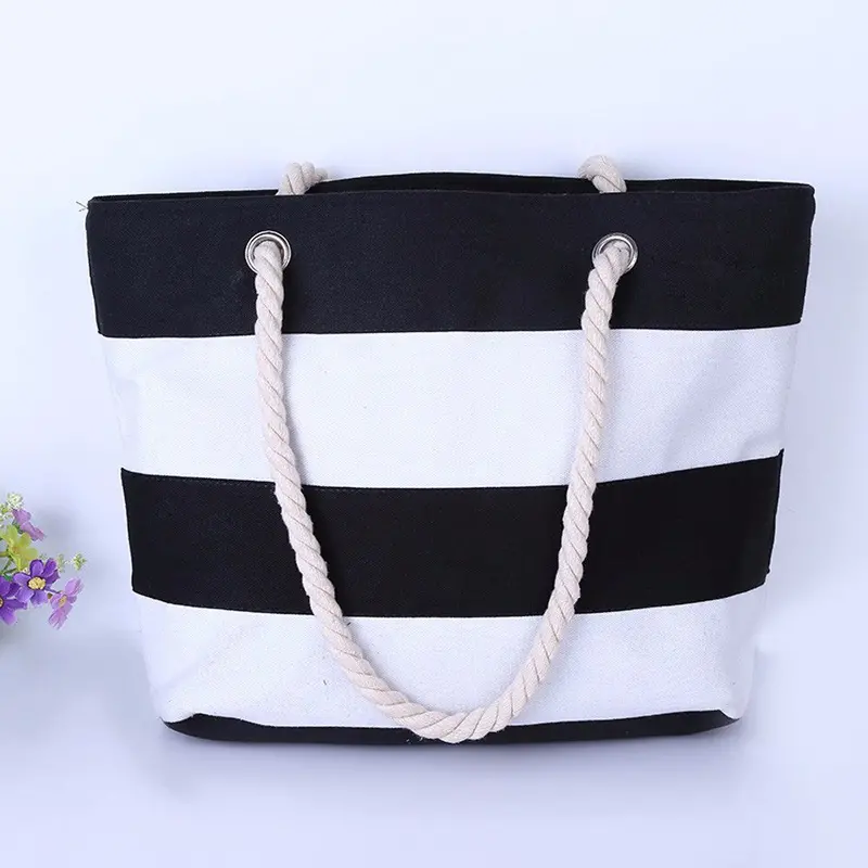 Women Bag Hbag Shoulder Bags Large Tote Ladies Purse Stripe Canvas Hbags Shopping Bag Satchel Bolsa 1