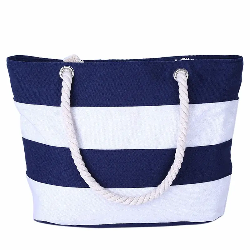 Women Bag Hbag Shoulder Bags Large Tote Ladies Purse Stripe Canvas Hbags Shopping Bag Satchel Bolsa 2
