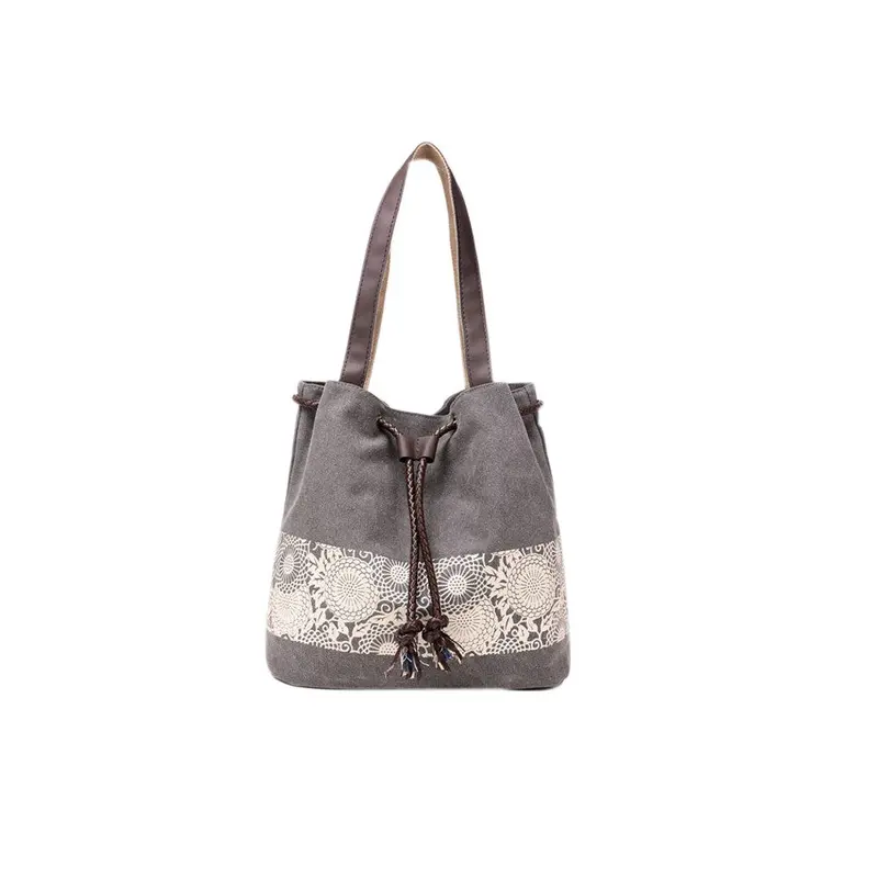 Women Bag Printed Drawstring Shoulder Messenger Bag Hbag Diagonal Casual Canvas Travel Beach Bags Bolsa Feminina 5