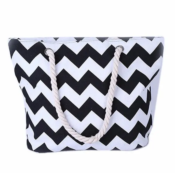 Women Bag Shoulder Bags Canvas Wave Hbag Tote Messenger Beach Shoulder Shopping Satchel Bag Bolsa 1