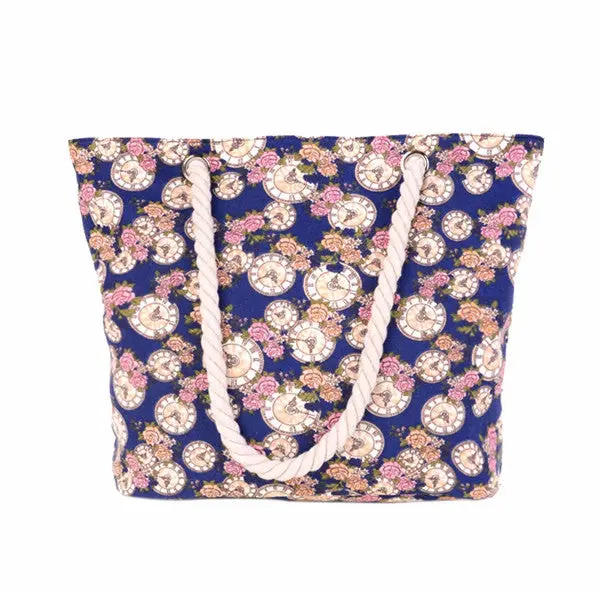 Women Bag Shoulder Bags Canvas Wave Hbag Tote Messenger Beach Shoulder Shopping Satchel Bag Bolsa 5