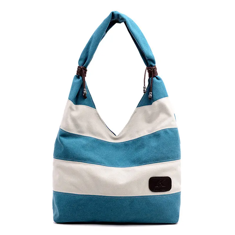 Women Bag Tote Canvas Bags Striped Handbag Designer Famous Shoulder Handbags Luxury Large Purse 2