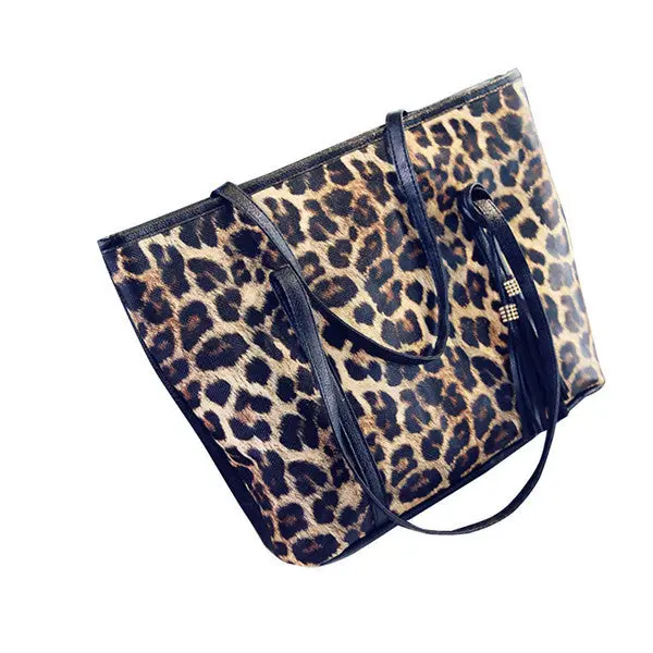Women Bag Women Messenger Bags Hbag Casual Leather Leopard Tassel Crossbody Shoulder Bag Purse Clutch Bolsa Feminina 1