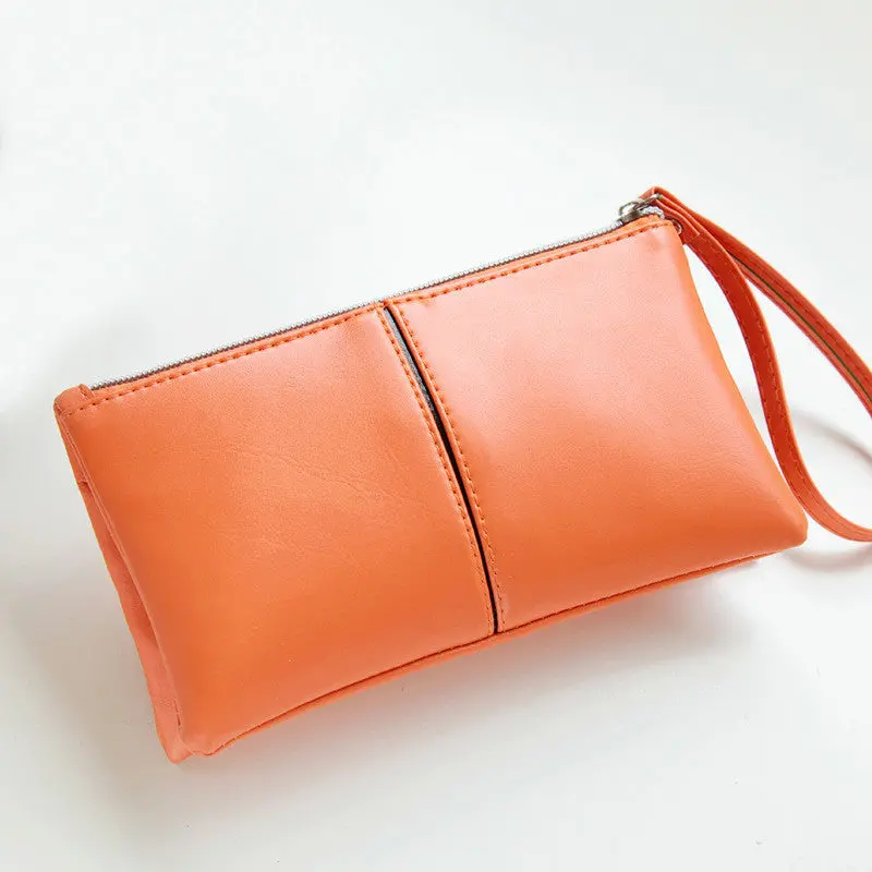 Women Bags Korean Design Small Bag With Zipper Pu Leather Wallet Clutch Handbag Card Bags Bolsa 2
