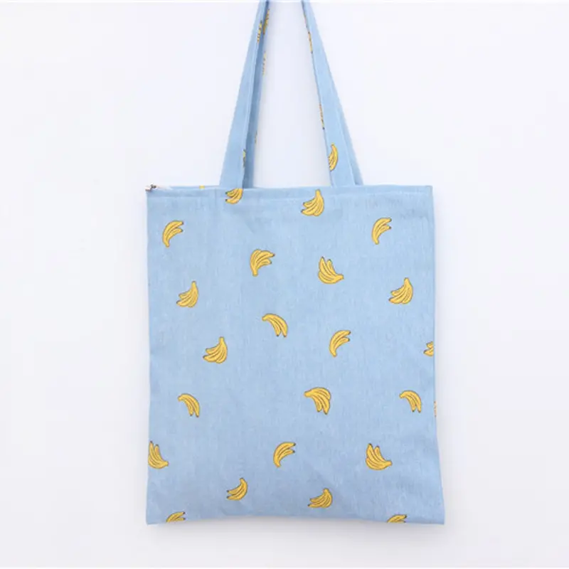 Women Banana Printed Canvas Tote Casual Beach Bags Large Capacity Women Shoulder Shopping Bag Daily Use Canvas Hbags 1