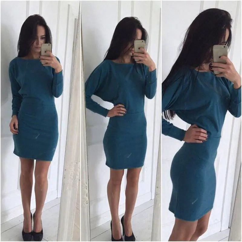 Women Bandage Dress Red Long Sleeve Sloping Shoulder Bodycon Party Dresses Plus Size Clothes For Women Vestidos 8