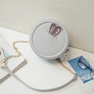 Women Beach Bag Color Rabbit Ear Round Bags Lady Girls Handbags Shoulder Bag Casual Bolsa Shopping Bags Mini Sac Mujer 2