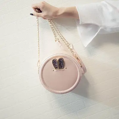Women Beach Bag Color Rabbit Ear Round Bags Lady Girls Handbags Shoulder Bag Casual Bolsa Shopping Bags Mini Sac Mujer 3
